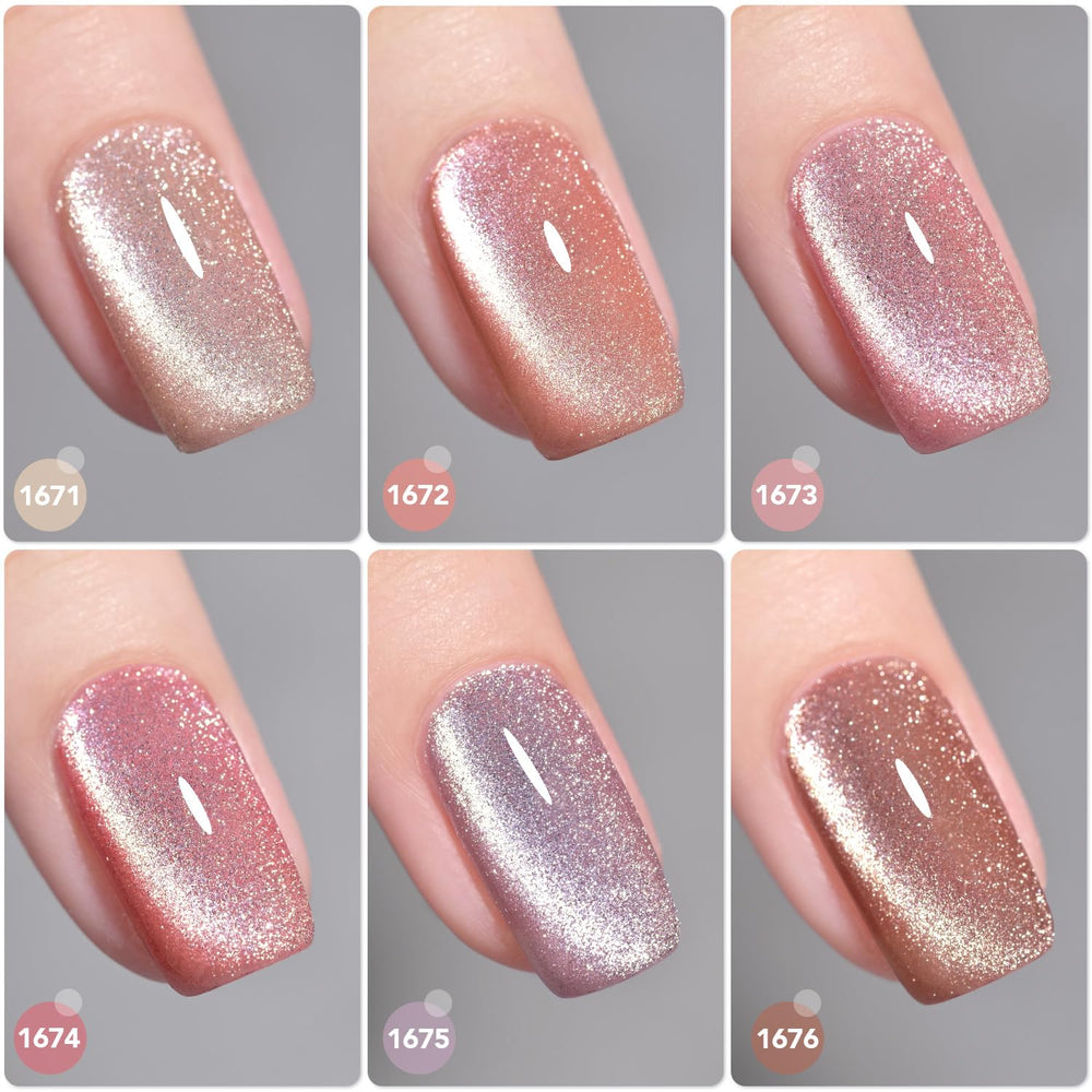 GAOY Cat Eye magnet illustrating customizable holographic nail art