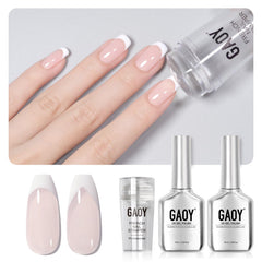 GAOY French Manicure Kit stamper demonstrating precise edge for French tips