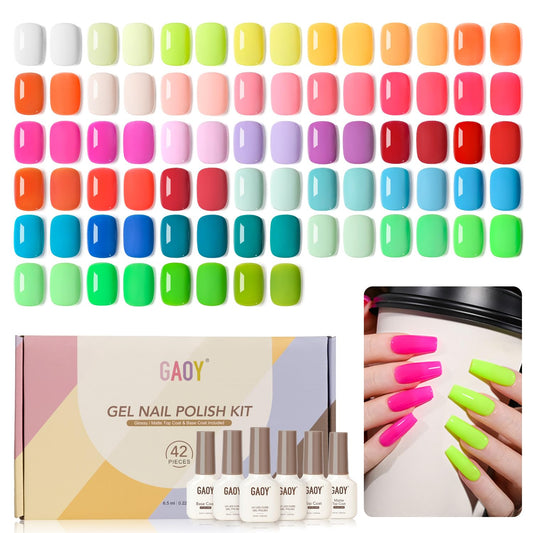 GAOY gel nail polish kit neon colors palette for vibrant DIY manicures