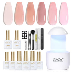 GAOY gel nail polish kit with UV light for beginners – compact beginner-friendly setup for at-home manicures.