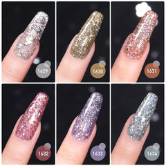 GAOY purple glitter gel polish offers bold accent color