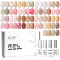 GAOY Jelly Gel Nail Polish Kit packaging showcases a 33-piece at-home manicure set