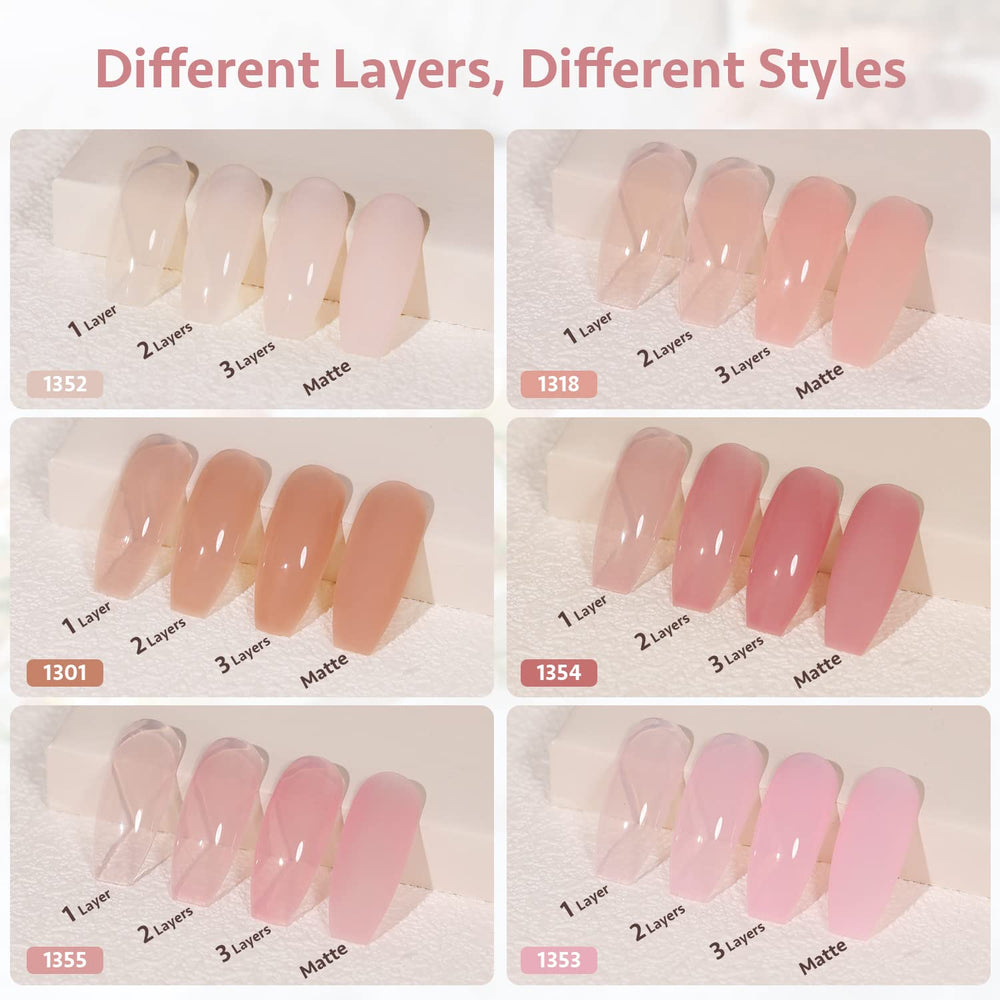 GAOY Jelly Nude Pink brush and bottle highlight easy application.