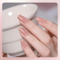 GAOY Gray Sheer shade bottle showing soft everyday nails