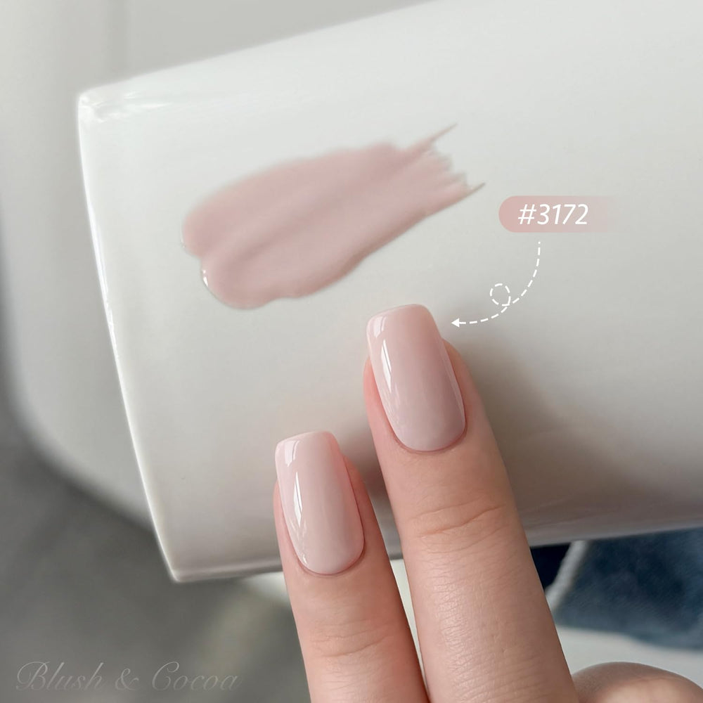 GAOY Mauve gel polish set color swatch shows six shade range for nude to brown-red
