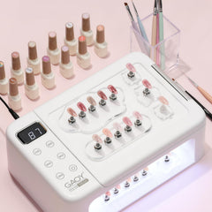 GAOY mega UV LED lamp in use with press-on nails