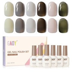 GAOY Milky Nude Gel Nail Polish set featuring creamy nude shades for at-home manicures