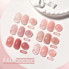 GAOY Nude Jelly Gel nails milky pink-brown shimmer create translucent depth, easy to build.