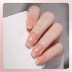 GAOY Nude Jelly Gel Kit delivers salon-like shine with a creamy semi-opaque finish.