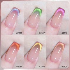 GAOY pink-green glitter cat-eye polish delivers vibrant magnetic shimmer