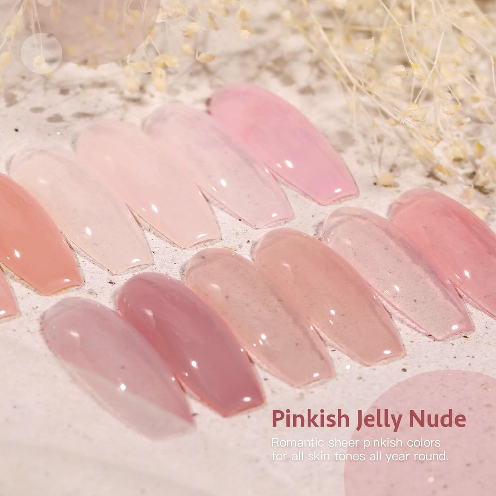 GAOY polish bottles close-up – six 0.25 oz shades with smooth application.