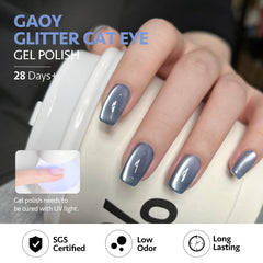GAOY Silk Glitter Cat Eye Magnet helps create custom patterns.