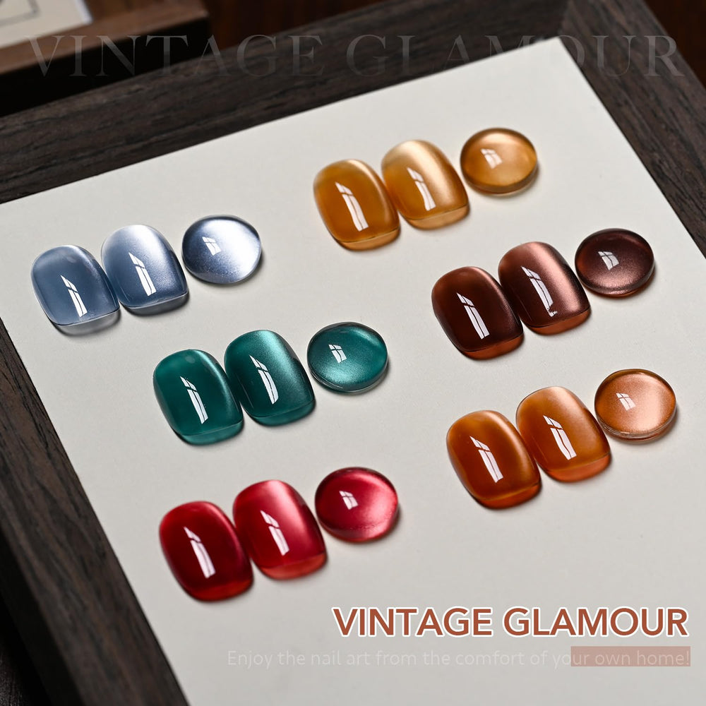 GAOY Silk Glitter Cat Eye Set packaging highlights six color options.
