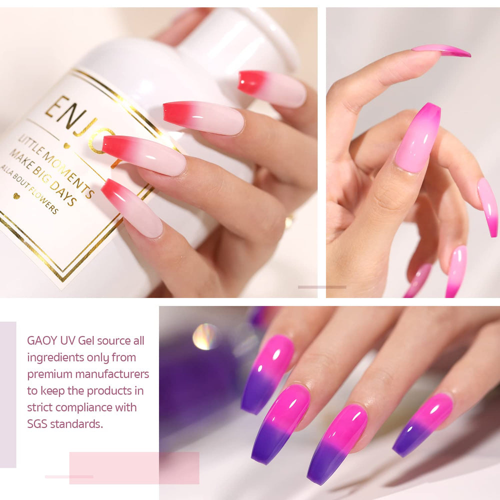 GAOY six 0.25 fl oz bottles for versatile at-home nail art.