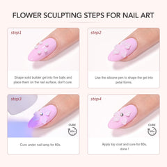 GAOY solid builder gel ready for nail lamp cure to set designs fast.