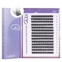 GAQQI GQ03 lash clusters 168pcs for all-day natural lift and subtle volume