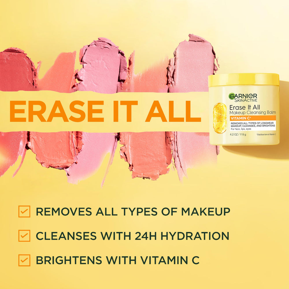 Garnier Erase It All Cleansing Balm dissolves sunscreen and lip makeup