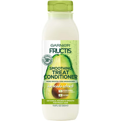 Garnier Fructis Smoothing Treat Conditioner avocado bottle promotes soft, smooth hair