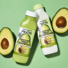 Recycling symbol on Garnier Fructis bottle emphasizes sustainability