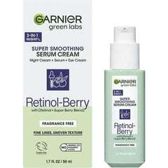 Garnier Green Labs 3-in-1 serum bottle for smooth, hydrated skin.