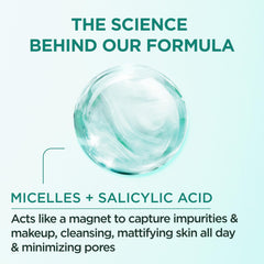 Garnier Micellar Water removing makeup with micelles in action.