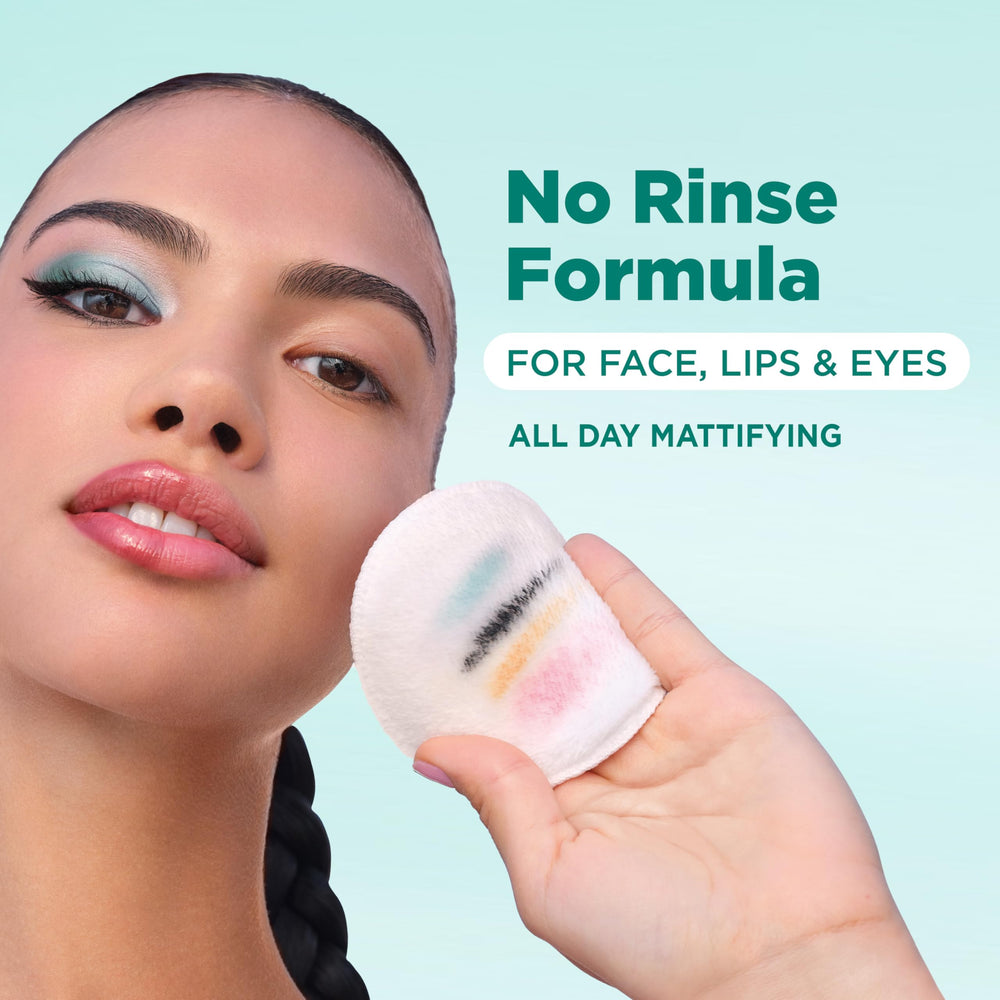 Garnier Micellar Water showing matte finish after cleansing.