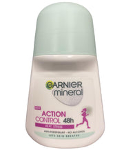 Garnier Mineral Action Control roll-on application demonstrates easy glide and quick coverage.