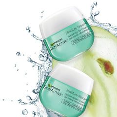 Garnier Moisture Rescue refreshing gel-cream packaging shows a value 2-pack for ready-to-use skincare.