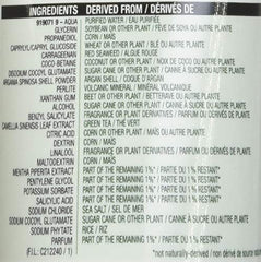 Ingredients highlight shows natural-derived components in Garnier scrub.