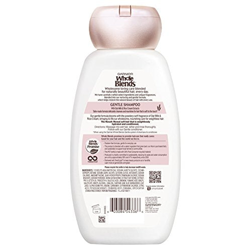 Garnier Whole Blends Gentle Shampoo Oat Delicacy lather shows lightweight cleansing for delicate hair.
