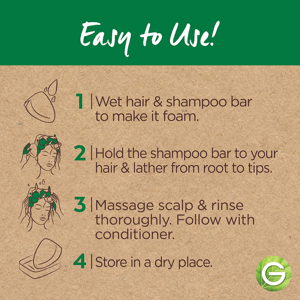 Wet hair with Garnier Restoring Honey Treasures bar ready to cleanse gently.