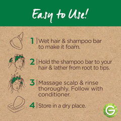 Wet hair with Garnier Restoring Honey Treasures bar ready to cleanse gently.