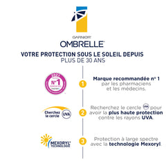 Ombrelle hypoallergenic formula indicating suitability for sensitive skin.