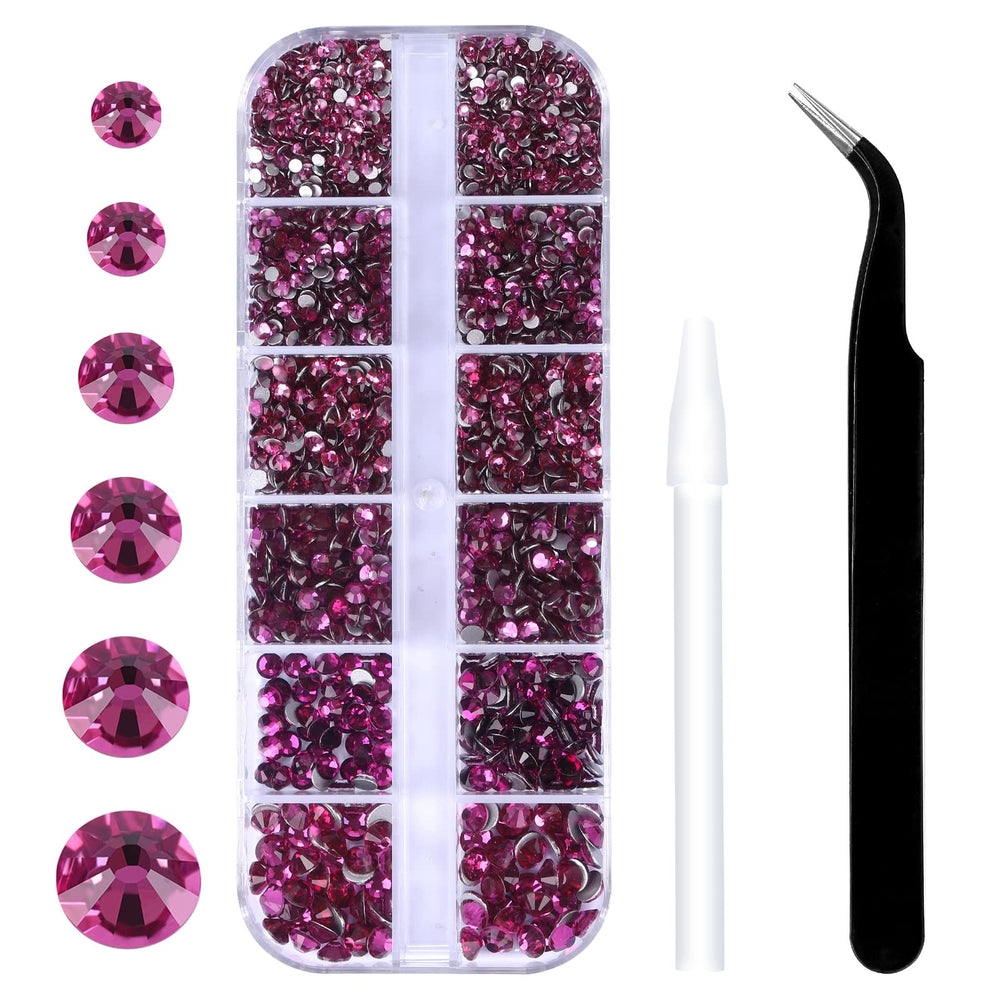 GAVIYE fuchsia crystal flatback rhinestones set for versatile embellishment with durable shine.