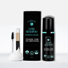 Gazelle Eyelash Shampoo bottle with rich foam for gentle lash cleansing.