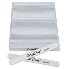 GAZEPPLUS nail files 50-pack front view with durable dual grit for acrylic removal.