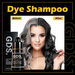 GDS Dye Shampoo 4-in-1 lather demonstrates rich dark color and conditioning.