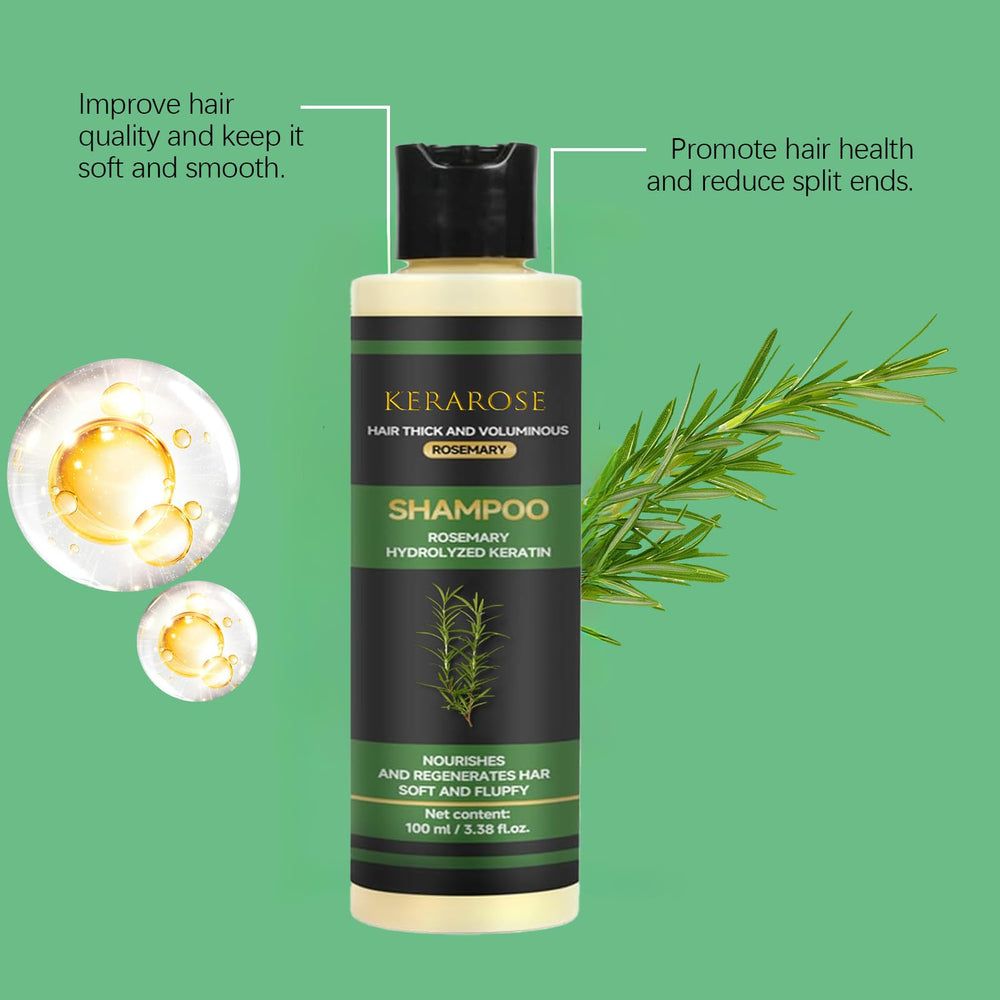 GDS Kerarose Rosemary Shampoo on hair strands adds body