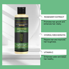 Packaging of GDS Kerarose Rosemary Shampoo highlighting design