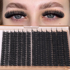 Geeneiya 10-14mm cluster lashes demonstrating versatile corner and bottom lash styling