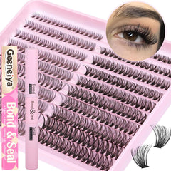Geeneiya 20D+40D lash clusters kit for at-home salon results.