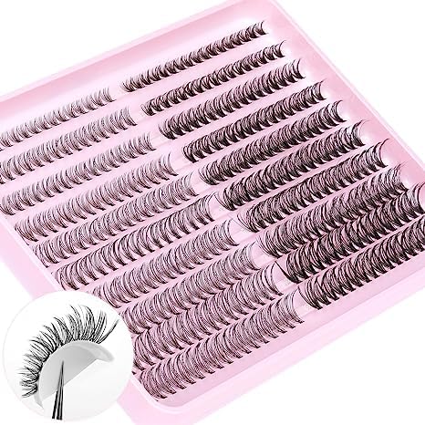 Geeneiya tips for applying clusters with tweezers to blend lashes.