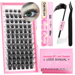 Geeneiya DIY lash clusters kit with tweezers for at-home lash styling