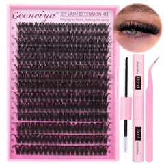 Geeneiya full lash extension kit 10-18mm volume for DIY salon-quality look