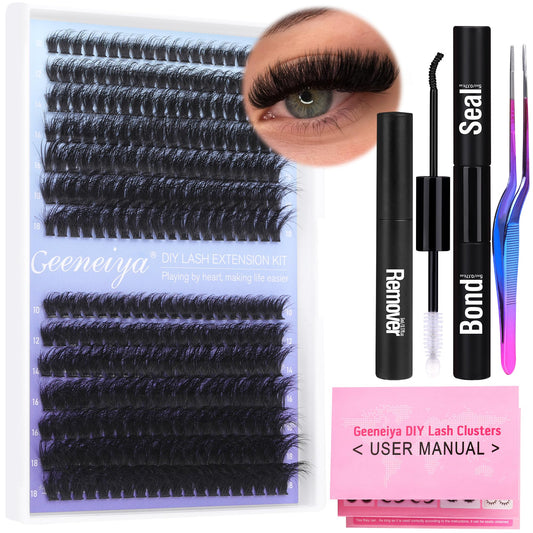 Geeneiya full lash extension kit box for at-home DIY transformations