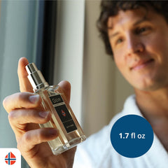 Geir Ness wrist application demonstrates long-lasting scent with light projection.