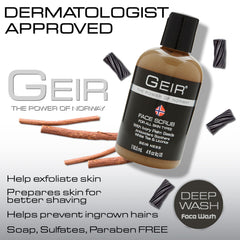 Geir Ness Face Scrub applied to damp skin for a refreshed feel