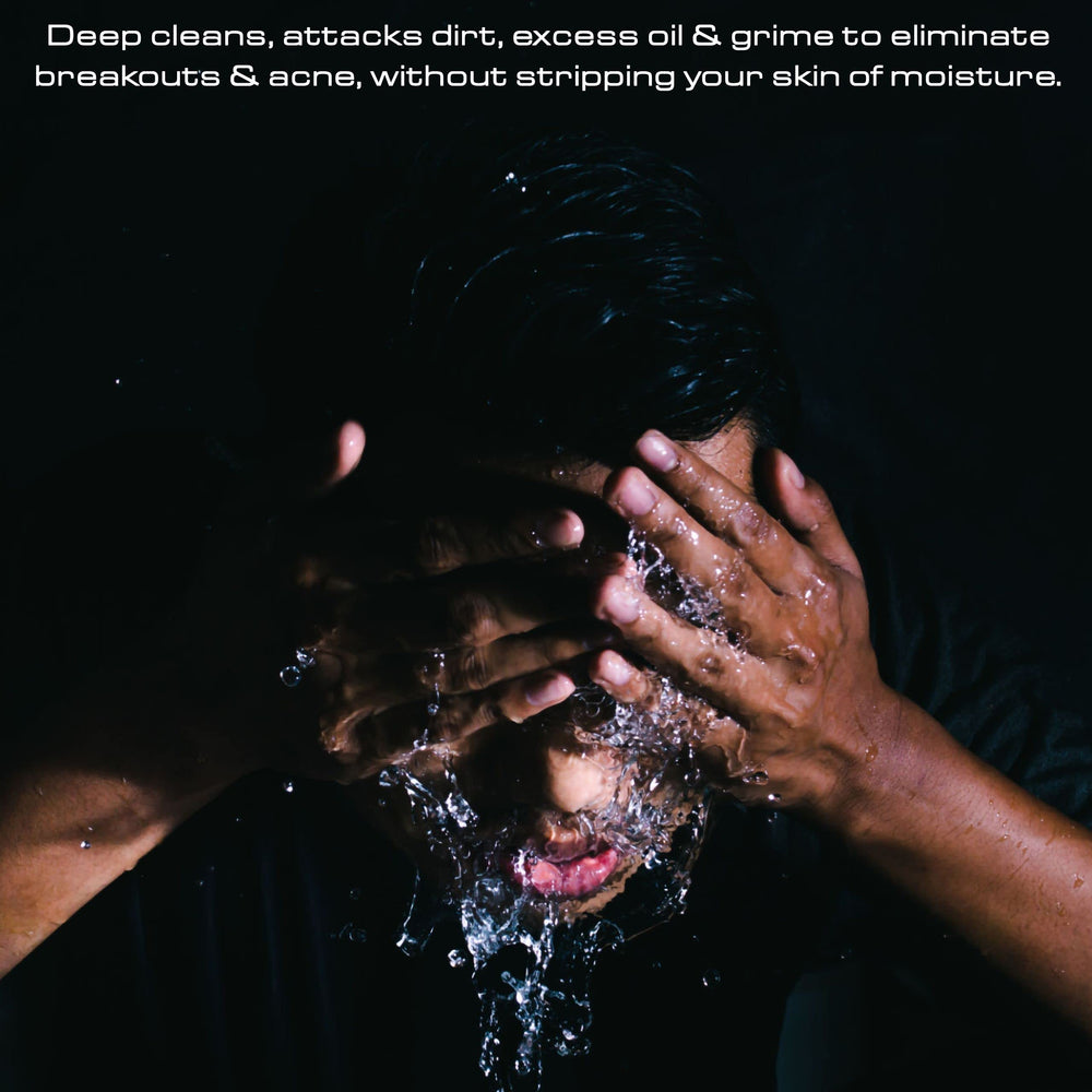 Geir Ness Face Scrub close-up on natural mineral ingredients surface