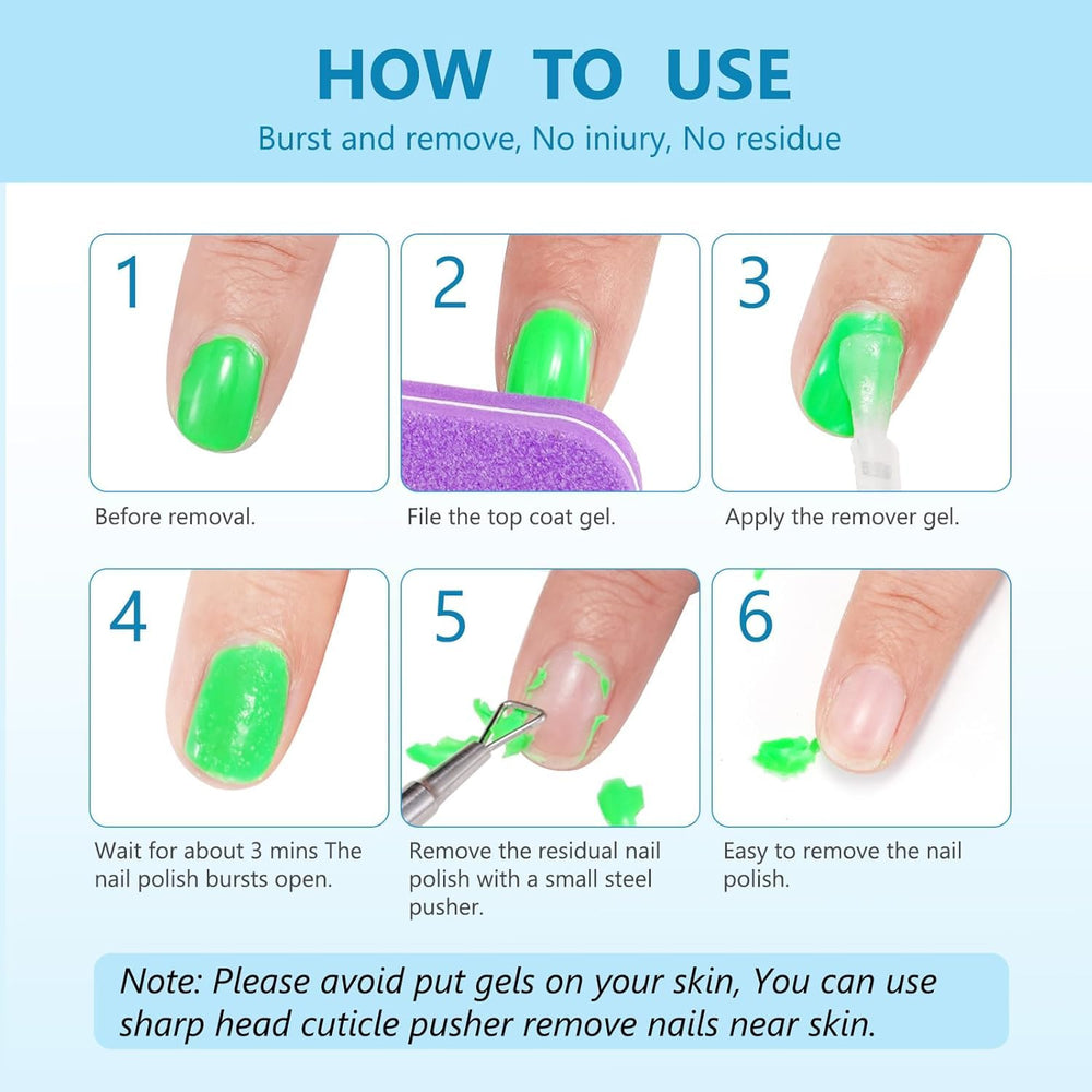 Gel Polish Remover 3-Pack compact design ideal for travel and on-the-go nails.
