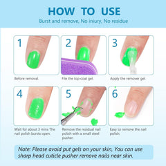 Gel Polish Remover 3-Pack compact design ideal for travel and on-the-go nails.